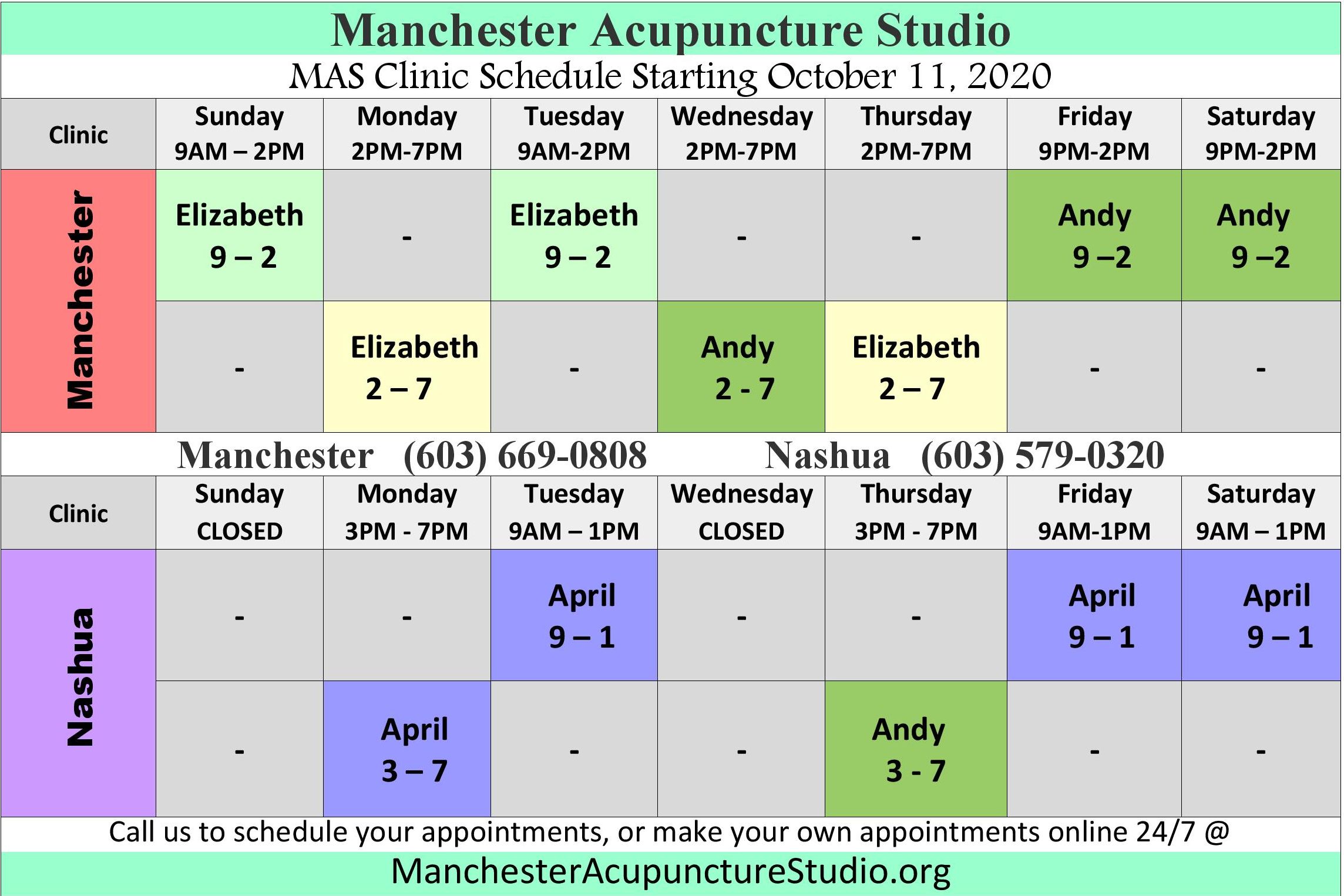 Appointments Manchester Acupuncture Studio