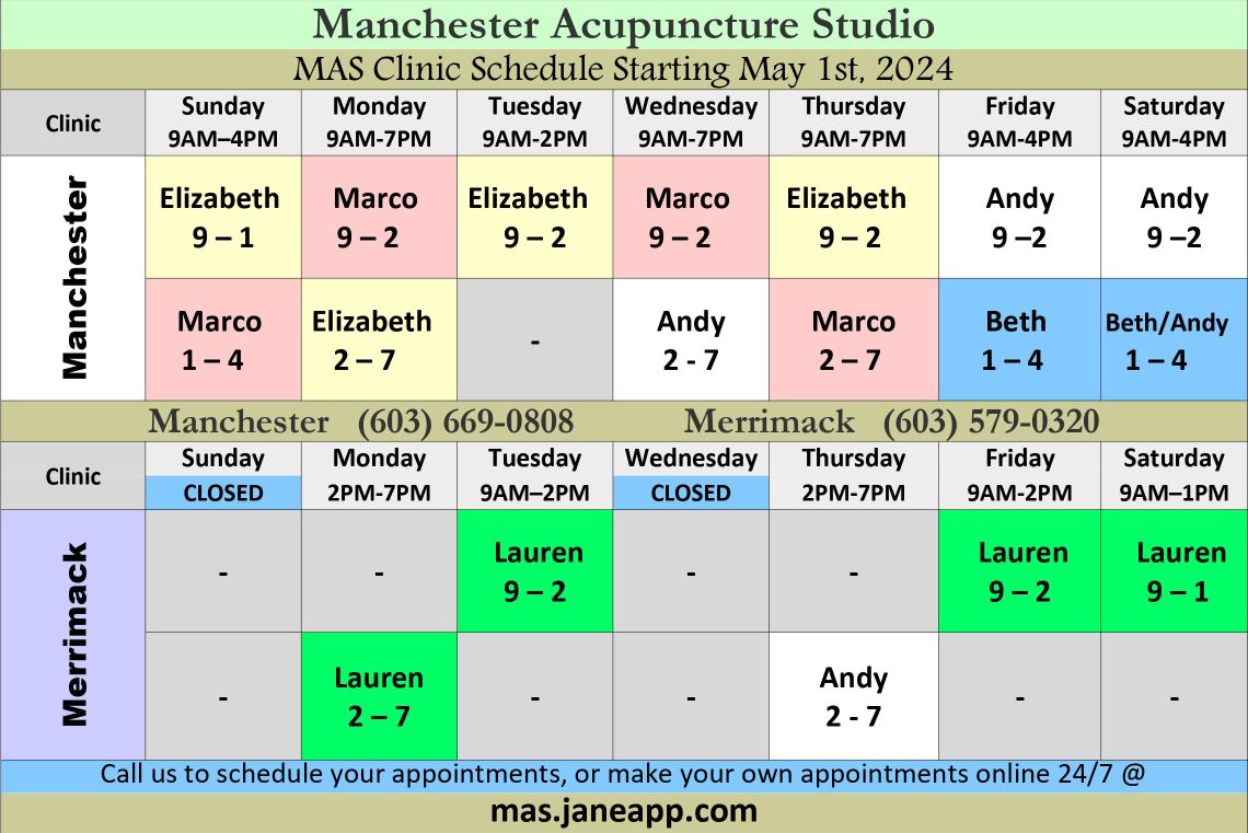 Appointments Manchester Acupuncture Studio